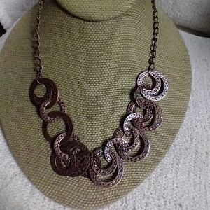 Copper color circles chain necklace